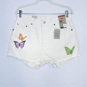 Levi’s - Cream Butterfly Shorts